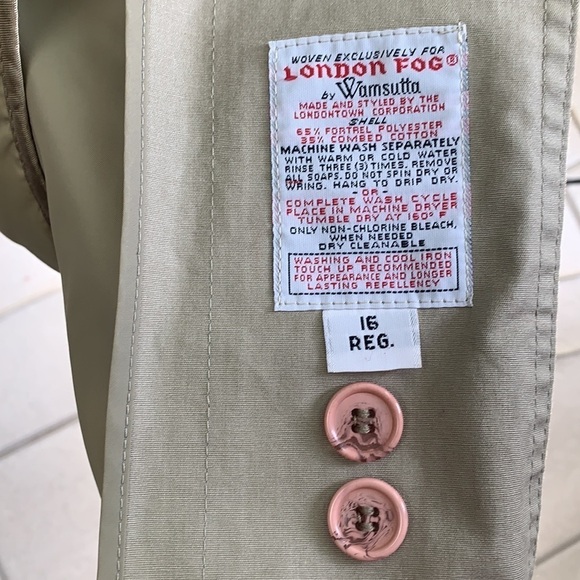 London Fog Thinsulate zip out quilted lining, classic tan trench coat EUC - Picture 13 of 14